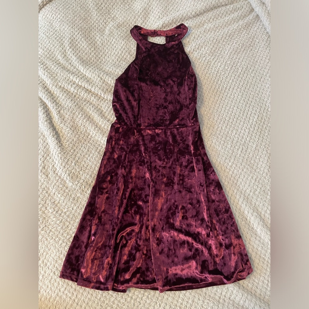 xhilaration crushed velvet skater dress